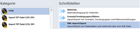 Untis Screenshot Datei Import