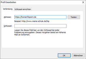 Dialog Profil bearbeiten