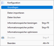 Screenshot Ausklappliste Datei