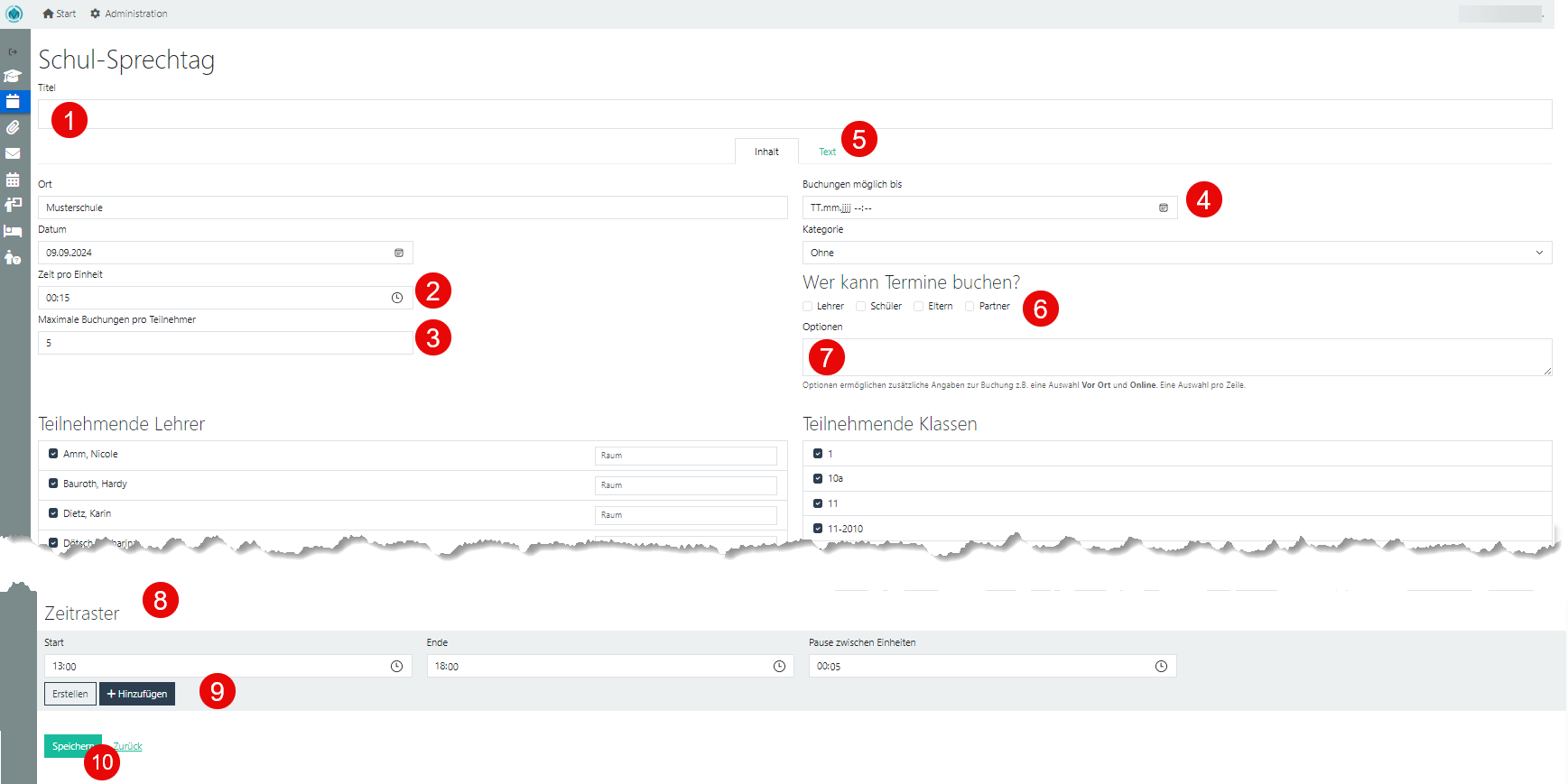 Screenshot Dialog Sprechtag neu