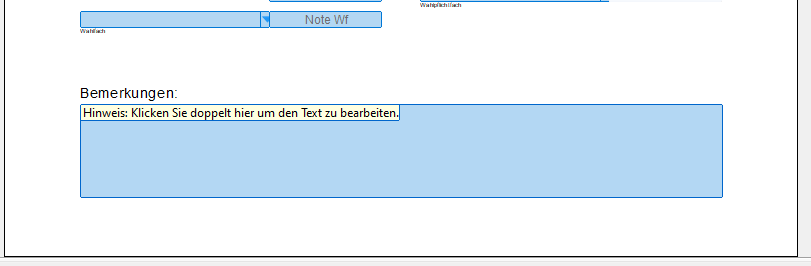 Screenshot Bemerkungsfeld 2