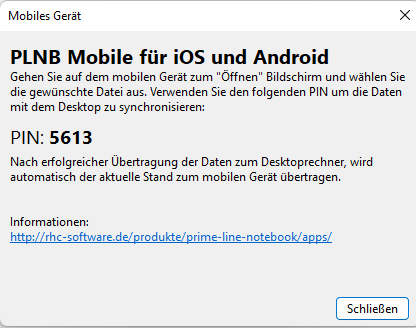 Screenshot Dialog Mobiles Gerät