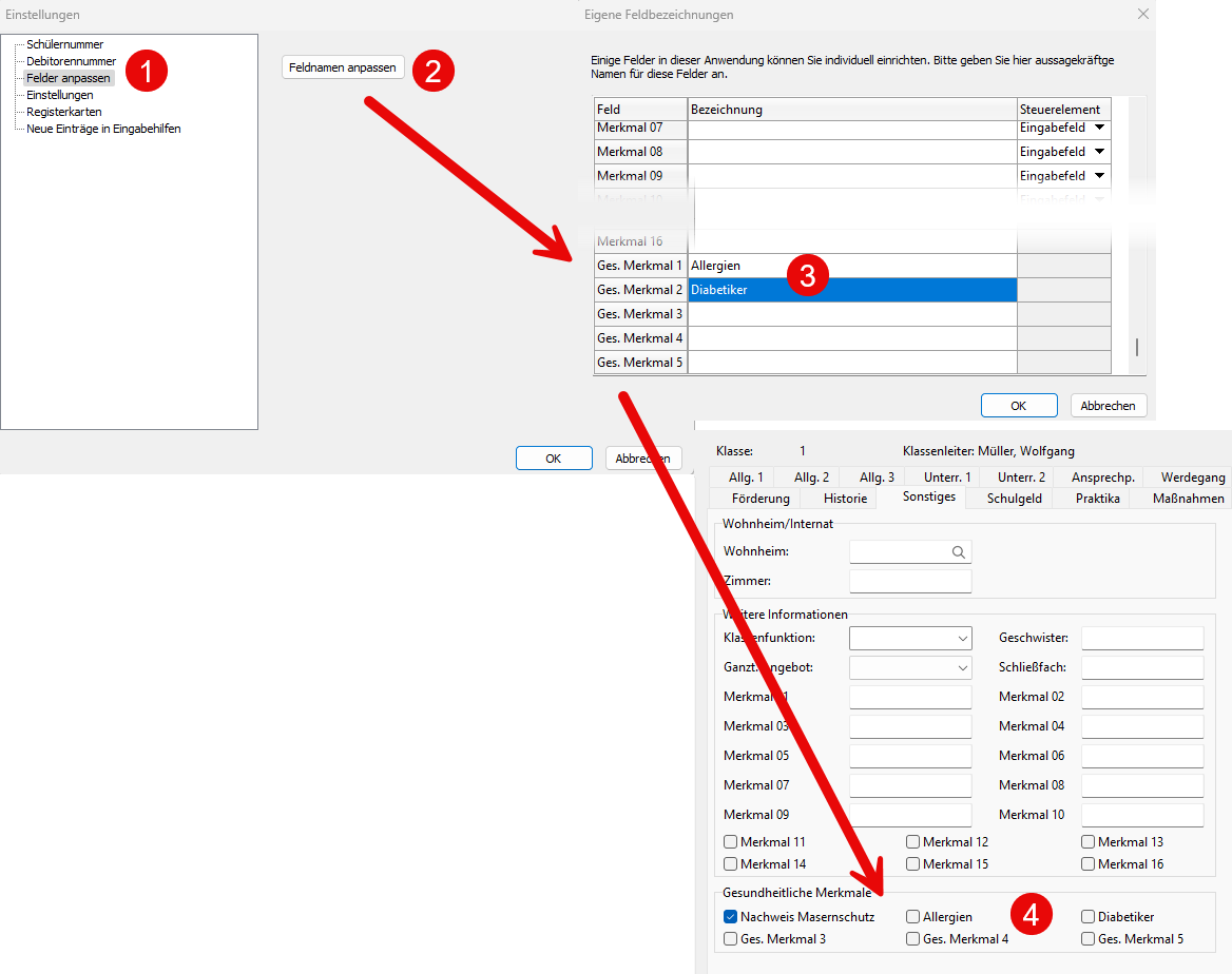 Screenshot Feldnamen anpassen