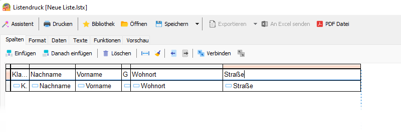 Liste schematische Darstellung