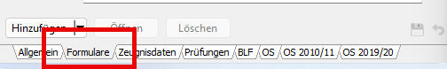 Registerkarte Formulare
