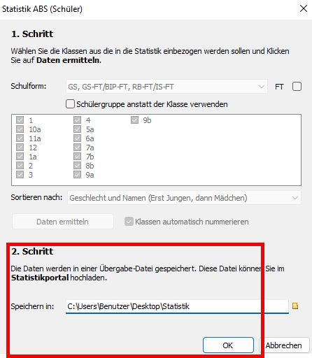 Screenshot Warnungen