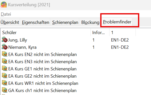 Screenshot Problemfinder