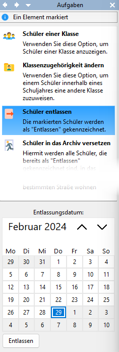 Screenshot Entlassungsdatum