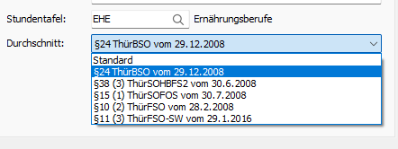 Screenshot Stundentafel